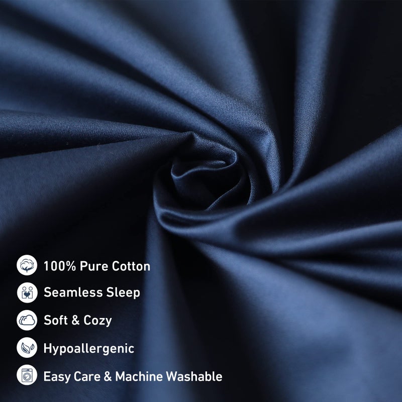 Leeden Body Pillow Cover, 100% Cotton, 800 Thread Count, Soft Breathable Long Pillow Case, Envelope Closure (Navy Blue,21"x 54") - Image 4